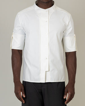Irregular Button Stand Shirt - S10M - MAE MAZE